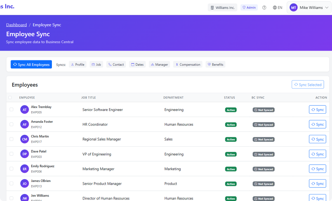 Lookio Integrations — identity provisioning, Business Central sync, and automated onboarding/offboarding